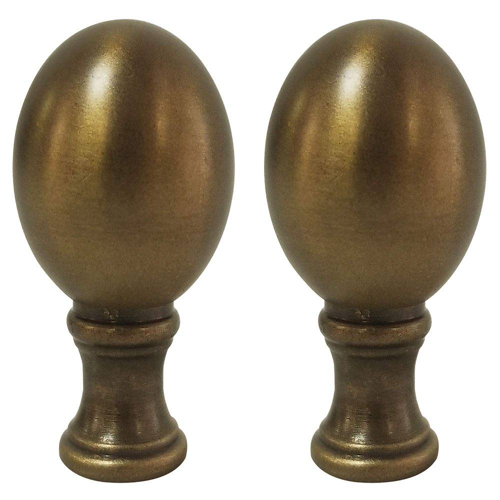 Royal Designs Small Ball Lamp Finial for Lamp Shade, 2 Inch, Antique Brass - Set Of 2