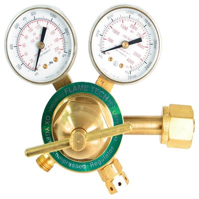 Flame Tech Oxygen Regulator, Medium Duty, Forged Brass
