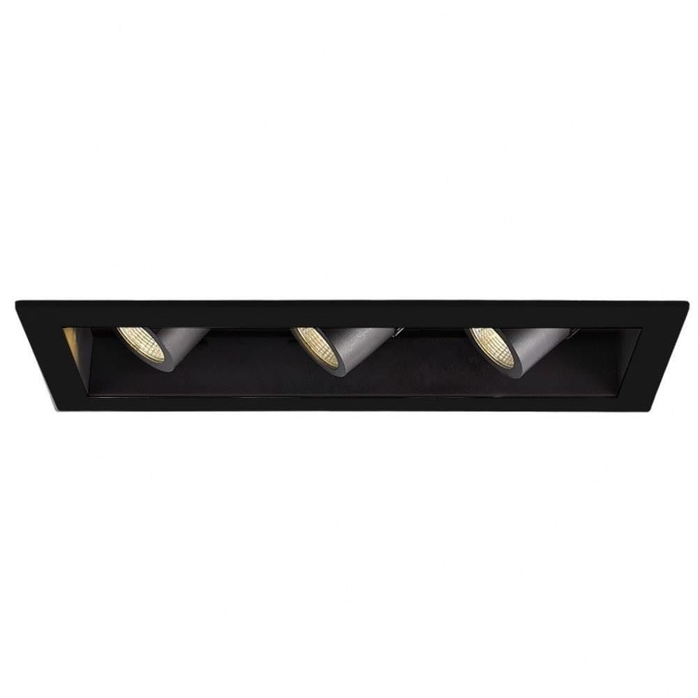 WAC Lighting MT4LD311NE-F927-BK LED Precision Multiple Three New Construction IC Rated Housing in 2700K 90CRI Flood Beam 90 CRI, 3 Lights, Black
