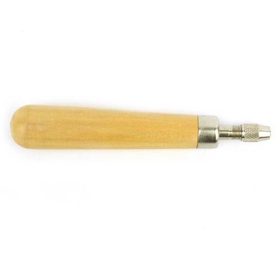 Kaufhof AFH-6826 Wooden Handle for Needle Files with Steel Quick Locking Chuck