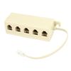 uxcell Telephone Line Splitter, RJ11 1 Male to 5 Female Outlet Ports Sockets Plug Phone Cable Line Adapter Connector, RJ11 Coupler Modular Jack Cable for Telephone, Landline, Fax, Beige view 1
