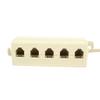 uxcell Telephone Line Splitter, RJ11 1 Male to 5 Female Outlet Ports Sockets Plug Phone Cable Line Adapter Connector, RJ11 Coupler Modular Jack Cable for Telephone, Landline, Fax, Beige view 2