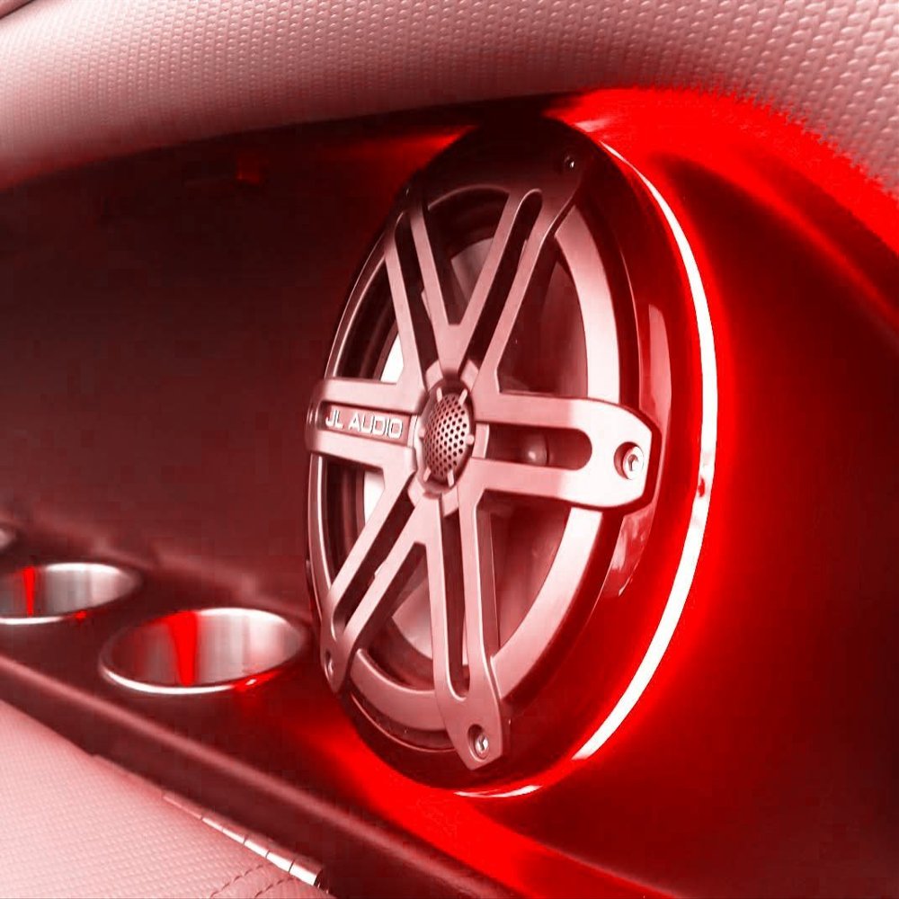 2pc LED Speaker Rings for JL Audio Marine M880 M6 880X-C 880X-S - NO Drilling Required - Ready to Installed - DRILLED for Screw Holes (Red)