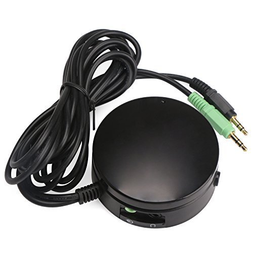 DROK Computer Speakers Headphones Audio Switch Converter Volume Control, Speaker Switching Device for Switching Back and Forth Between Computer Audio and Headphones with 5 Feet Cable