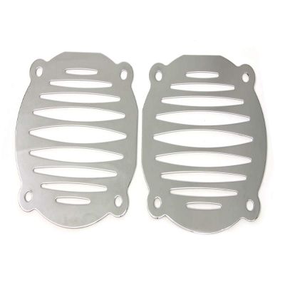 Chrome Milled Slots Speaker Grill Set, FITS FLT 1996-2013 with Bat Wing Style Fairings