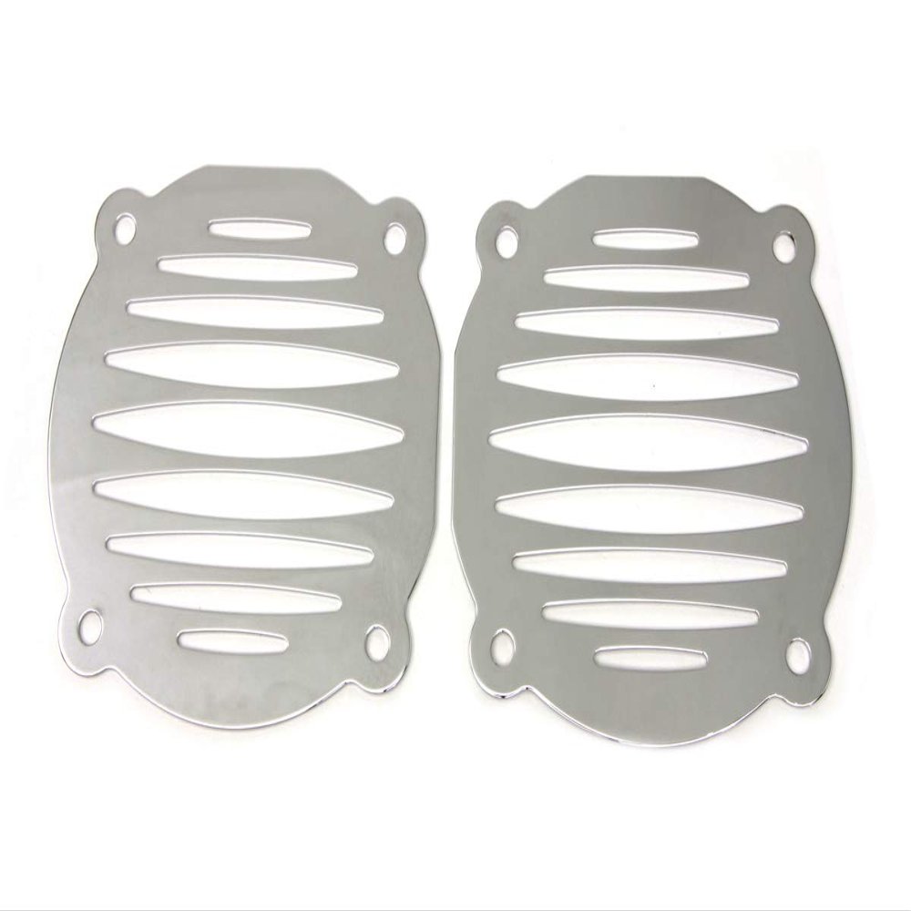 Chrome Milled Slots Speaker Grill Set, FITS FLT 1996-2013 with Bat Wing Style Fairings