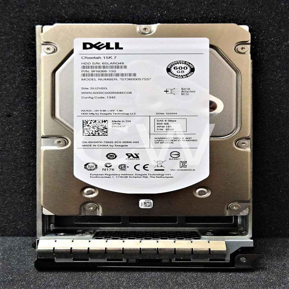 Dell 600gb 15k 3.5" SAS6 Hard Drive - SAS - 15000 RPM - 16 MB Buffer - 1 Pack - W347K