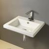 Tecla CAN01011-One Hole Cangas Rectangular Ceramic Self Rimming/Wall Mounted Sink, White, 35.3" L x 23.62" W view 1