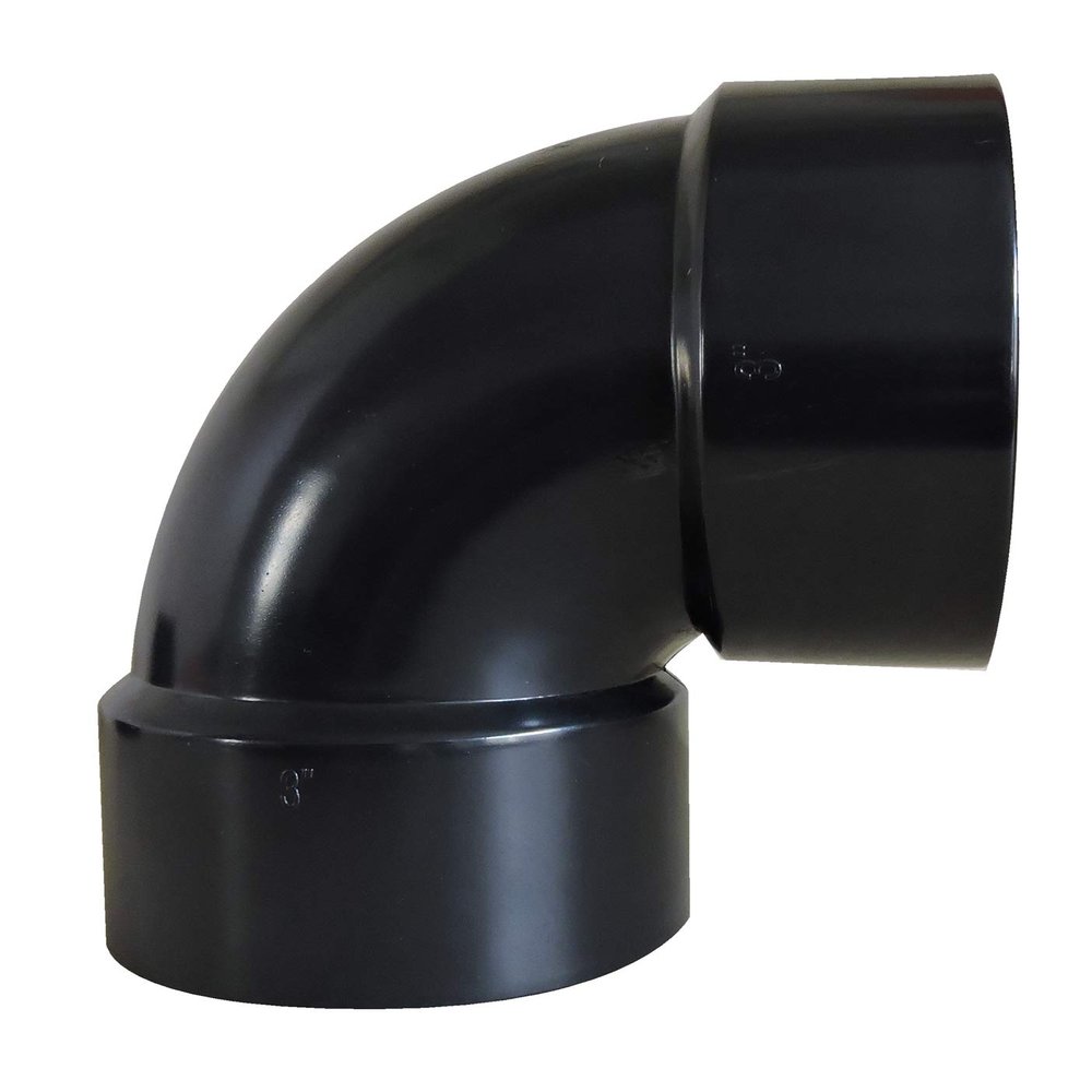 Valterra LLC D502878C 90 Short Turn 3" HUB DWV , Black