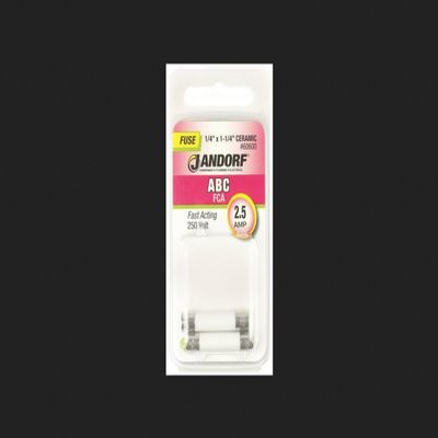 Jandorf 60600 ABC 2.5 amps Fast Acting Fuse 2 pk