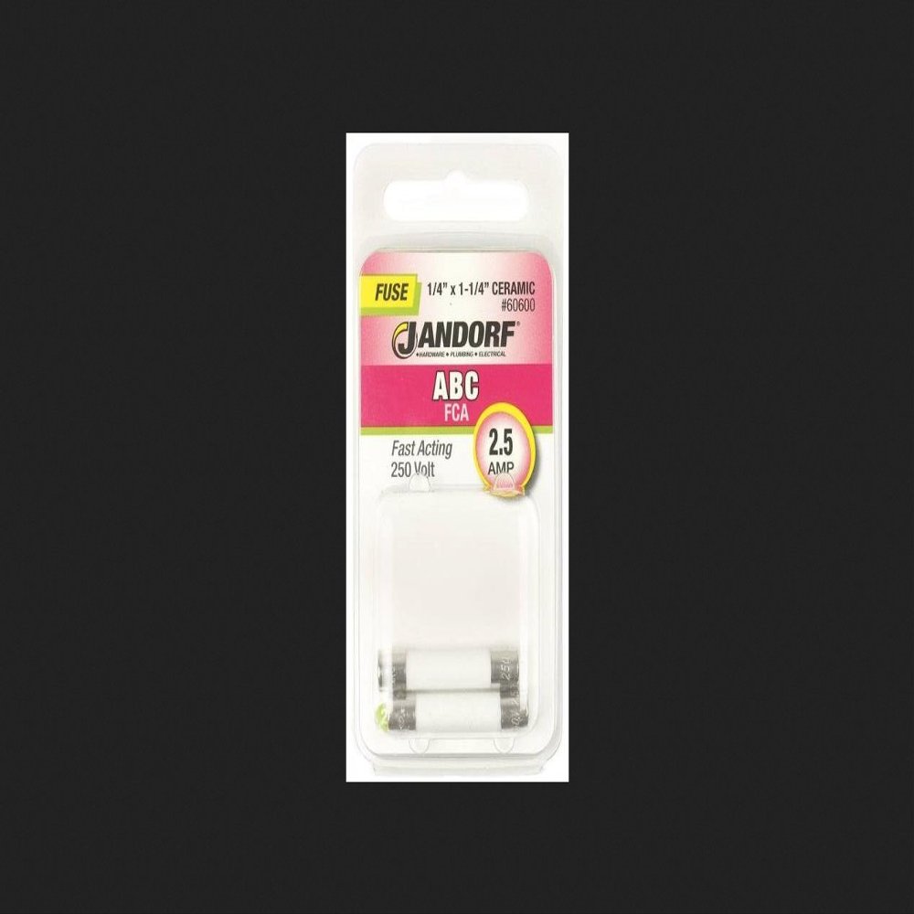 Jandorf 60600 ABC 2.5 amps Fast Acting Fuse 2 pk