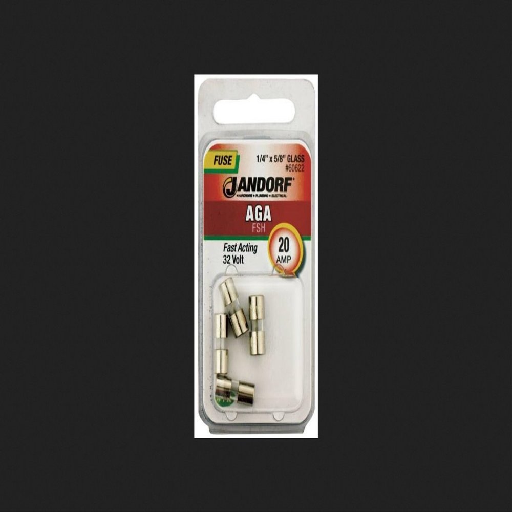Fuse, Fast Acting, Glass, AGA, 20A, Individual, Strong Circuit Protection for Heavy Loads