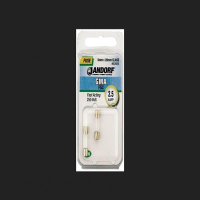 JANDORF SPECIALTY HARDWARE 60684 Bussmann GMA Cartridge Fast Acting Fuse with Indicator, 250 VAC, 2.5 A