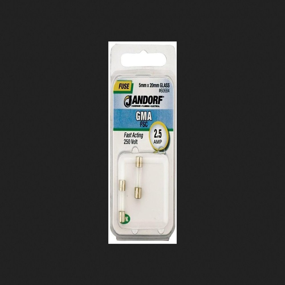 JANDORF SPECIALTY HARDWARE 60684 Bussmann GMA Cartridge Fast Acting Fuse with Indicator, 250 VAC, 2.5 A