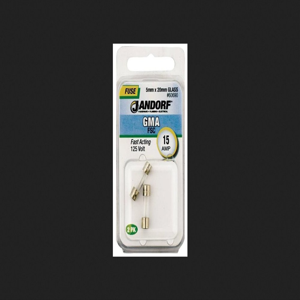 JANDORF SPECIALTY HARDWARE 60690 Bussmann GMA Cartridge Fast Acting Fuse with Indicator, 125 VAC, 15 A, 150 A at 125 VAC