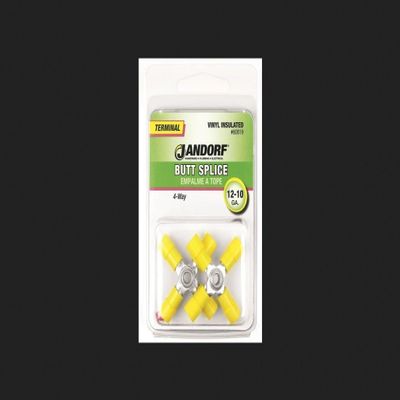 JANDORF SPECIALTY HARDWARE 60819 4-Way Butt Splice Terminal, 12-10 Awg, Insulated, Tin Plated Copper