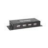 USBGear 4 Port USB 2.0 Mini Metal Hub with Mounting Flanges, 480Mbps Data Transfer, LED Port Indicators, Includes Power Adapter view 1