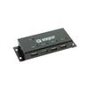 USBGear 4 Port USB 2.0 Mini Metal Hub with Mounting Flanges, 480Mbps Data Transfer, LED Port Indicators, Includes Power Adapter view 4