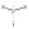 2xhome - New Dual Extension Arm 3 Way Three-sectioned Ergonomic Fully Easy Height Adjustable Articulating Flex Deesktop Tilting Retractable Black Desk Pole Mount Bracket view 3