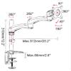 2xhome -New Ergonomic Fully Height Adjustable Easy Articulating Tilting Black Desk Pole Mount Bracket Desktop Flat Panel Clamp Stand with Extension Arm for Single LCD LED view 3