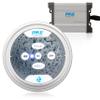 Pyle Waterproof Bluetooth Marine Amplifier Receiver - Weatherproof 2 Channel Wireless Amp for Stereo Speaker with 600 Watt Power, Wired RCA, AUX and MP3 Audio Input Cable, Silver view 1