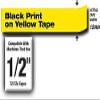 Brother TZEFX631 TZe Flexible Labeling Tape for P-Touch Labelers, 1/2in x 26.2ft, Blk on Yellow view 3