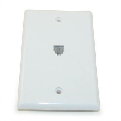 MyCableMart Wallplate: Standard Phone, White