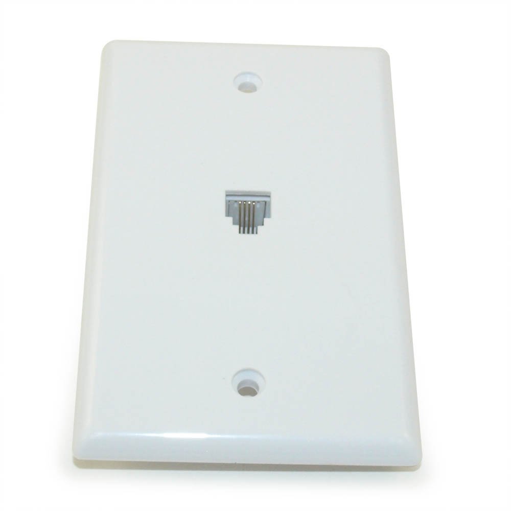 MyCableMart Wallplate: Standard Phone, White