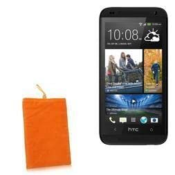 BoxWave Case Compatible with HTC Desire 610 - Velvet Pouch, Soft Velour Fabric Bag Sleeve with Drawstring - Bold Orange