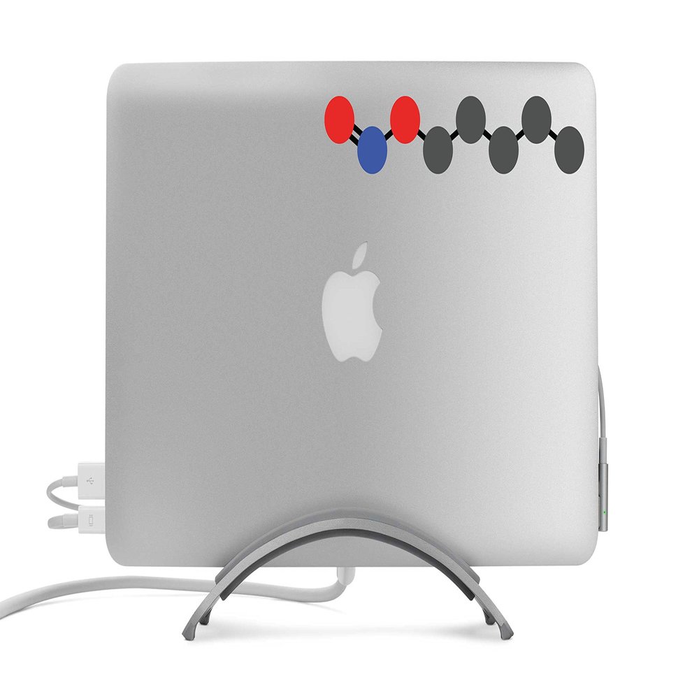 Amyl Nitrite aka Popper - Molecular Ball and Stick Model - Full Color Decal for Macbook, Laptop, Car, or Truck - Sticker