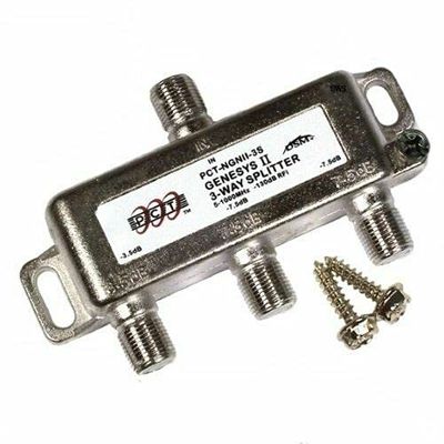 PCT Three Port (3 Output) Unbalanced Indoor/Outdoor High Performance 5-1000 MHz Balanced Cable TV HDTV Coaxial Digital Signal Splitter (NGNII-3T)