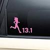 13.1 Marathon Female Runner Vinyl Decal Laptop Car Truck Bumper Window Sticker - Pink view 1