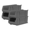 Akro-Mils 30287 Super-Size AkroBins Plastic Storage Bins, Space-Saving Stackable Bins for Garage, Classroom, Warehouse Organization, 24" L x 11" W x 10" H, Grey, 4-Pack view 1