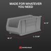 Akro-Mils 30287 Super-Size AkroBins Plastic Storage Bins, Space-Saving Stackable Bins for Garage, Classroom, Warehouse Organization, 24" L x 11" W x 10" H, Grey, 4-Pack view 4