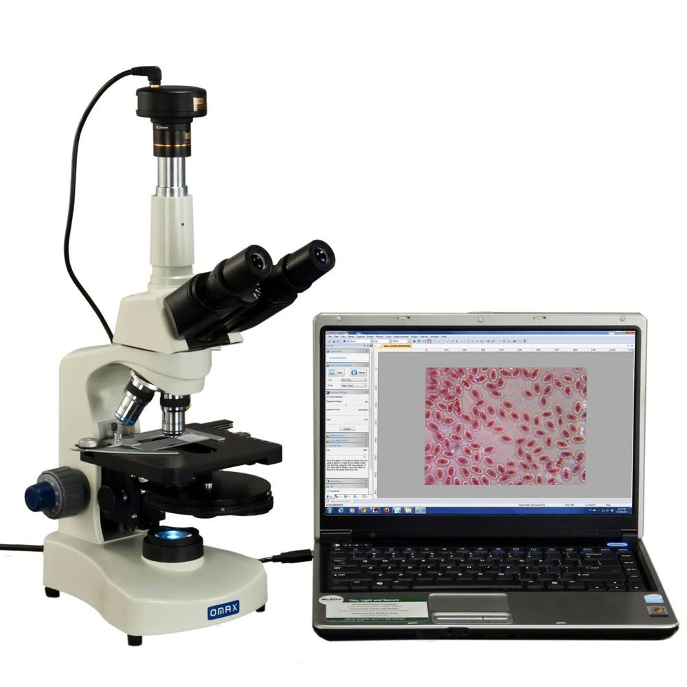 OMAX 40X-2500X Phase Contrast Trinocular Compound Siedentopf LED Microscope with 10MP USB Camera