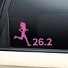 26.2 Marathon Female Runner Vinyl Decal Laptop Car Truck Bumper Window Sticker - Pink view 1