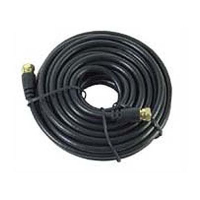 15' FT RG59 Coaxial Cable Black with F Male Connector Each End Gold F-Male to F-Male Connector Audio Video Signal Component RG-59 Shielded HDTV Jumper, 75 Ohm Video Cable