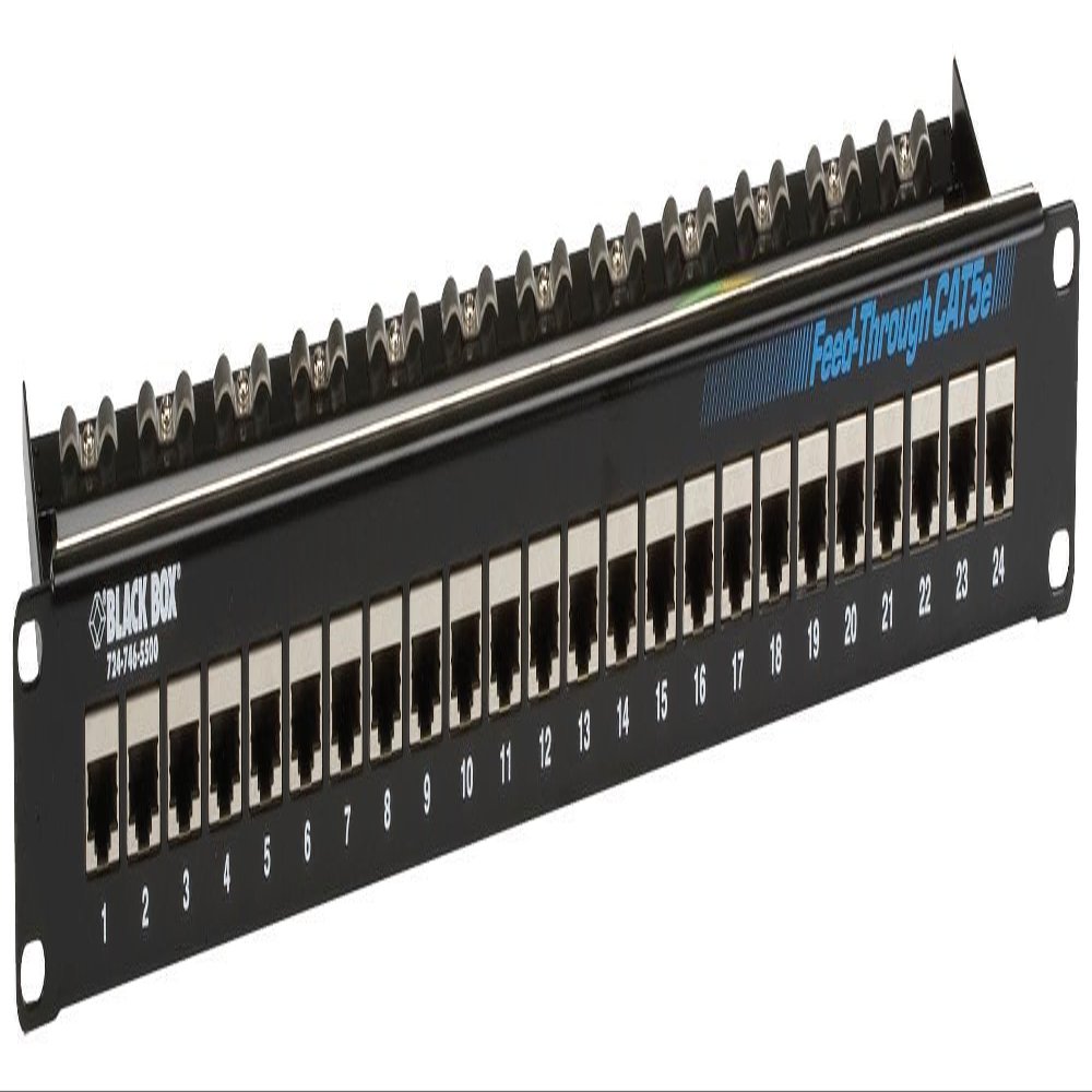 Black Box Network Services Cat5E Feed-Through Patch Panel, Shielded