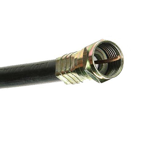 12' FT RG59 Coaxial Patch Cable F Connector Each End Black Coaxial Cable Jumper RG-59 Audio Video Signal Component 75 Ohm Shielded TV Jumper
