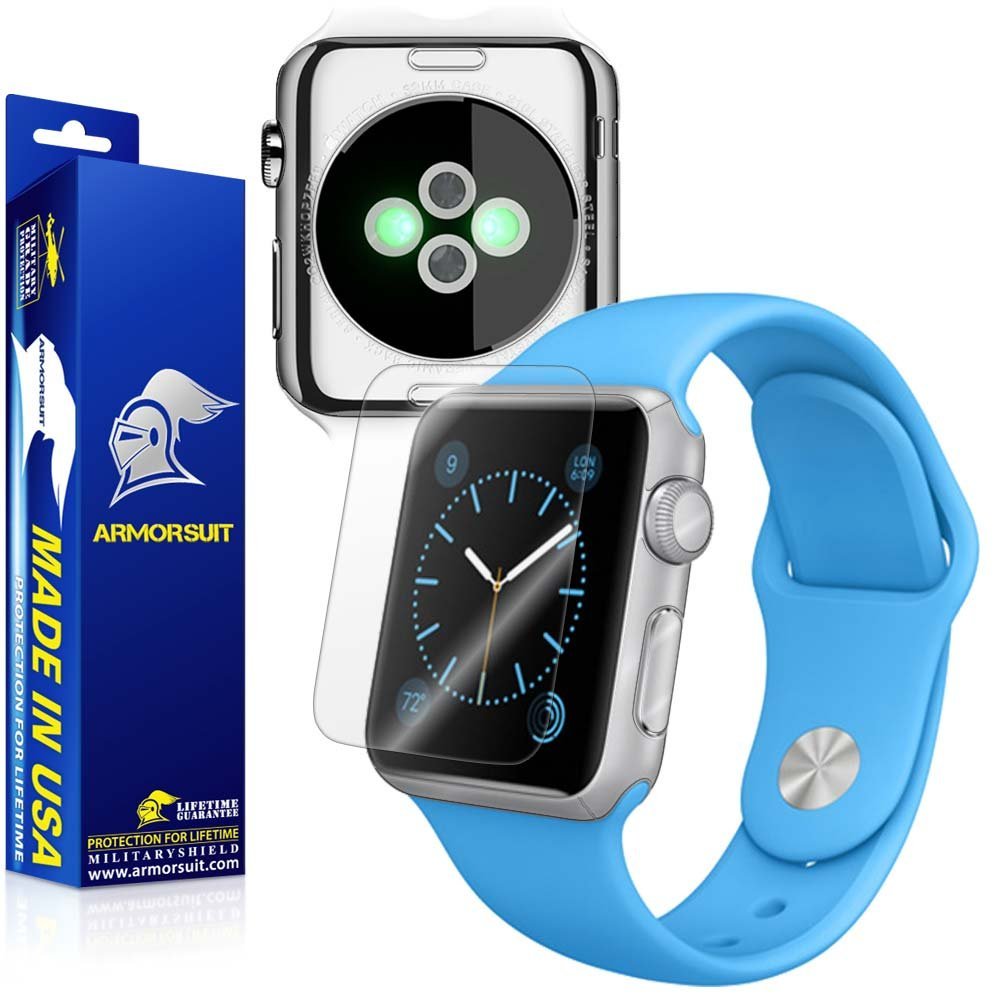 ArmorSuit Apple Watch 38mm (Series 1) Screen Protector + Full Body Clear Skin MilitaryShield Back Protector for Apple Watch 38mm (Series 1) -HD Clear Anti-Bubble