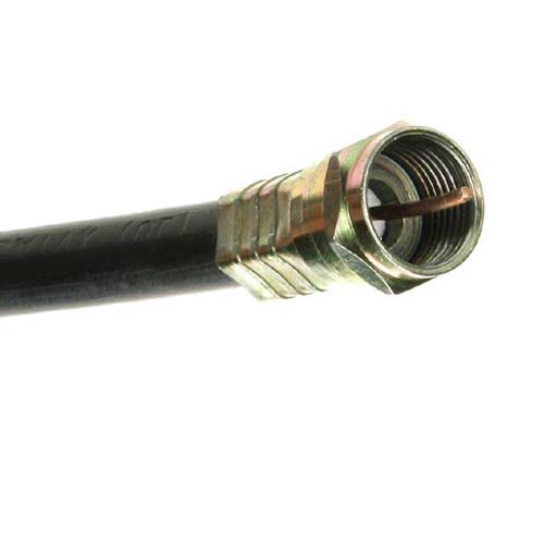 35' FT RG6 Coaxial Cable Black with Gold F Connector Installed Each End RG-6 F to F Audio Video Signal 75 Ohm Component Shielded Connector HDTV Jumper