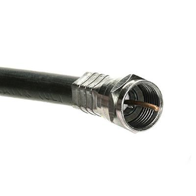 RG-6 Coaxial Cable Solid Copper 5' FT F-Connectors Each End Radial Compression Weatherproof RG6 Connectors with O-Ring Seal Approved Digital Satellite Dish TV Antenna 75 Ohm