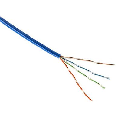 1000' FT Blue High Speed UTP Solid Copper 350 MHz 24 AWG Category 5-Enhanced Ethernet Computer Data Transfer Telephone Signal Network Line, UL Listed