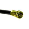 35' FT Quad RG6 Coaxial Cable Black with Gold F-Connectors Installed Each End Quad Shielded RG-6 Jumper 75 Ohm with Heavy Compression F Connectors, CATV Quad Shielded High Resolution view 1