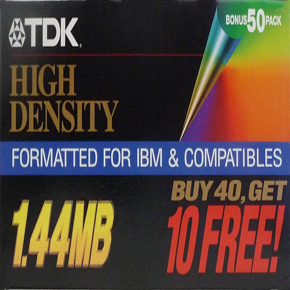 TDK High Density 1.44 MB Formatted for IBM & Compatibles - 50