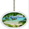 Tropical Beach Ocean Solid Ceramic Fan Pull view 1
