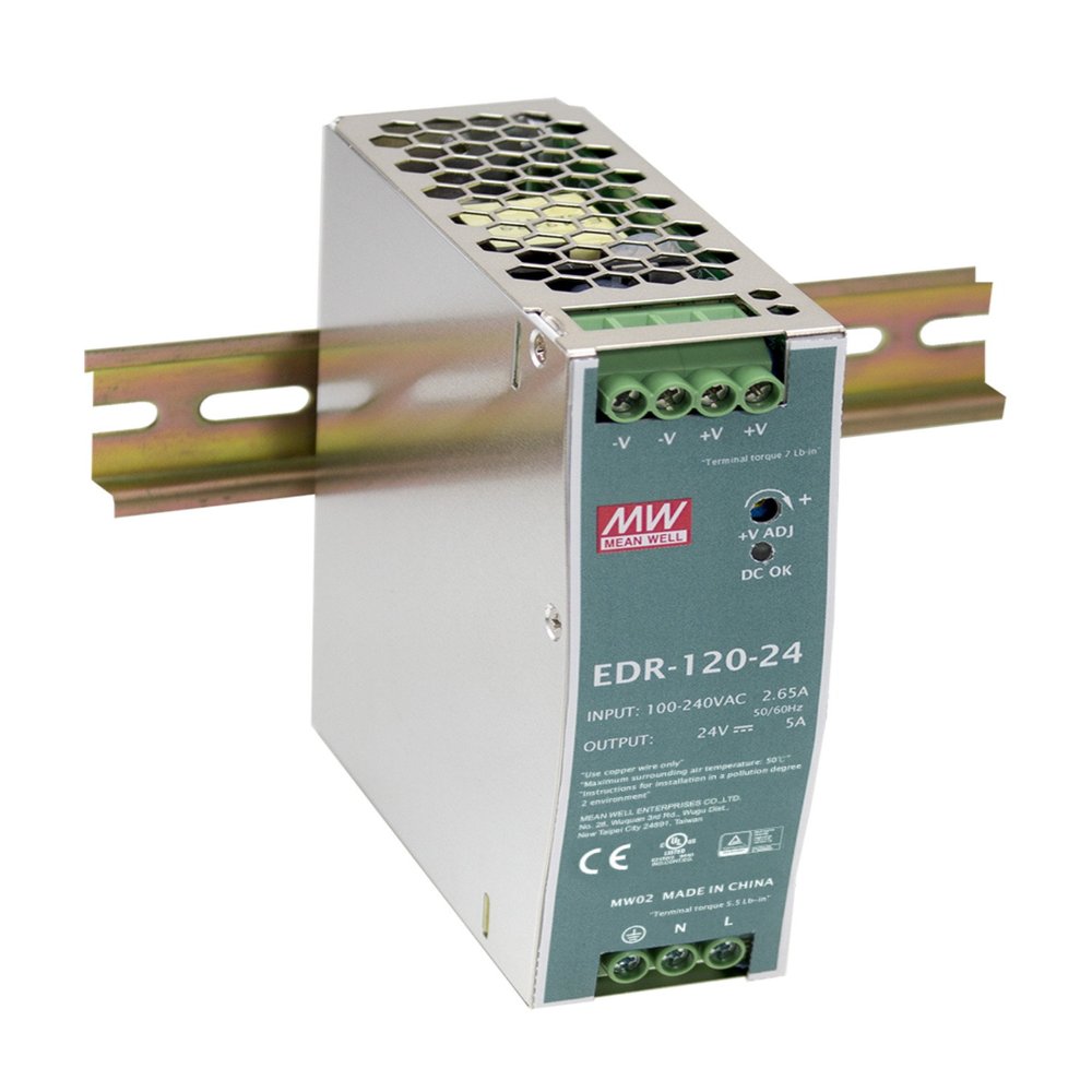 MEAN WELL EDR-120-12 120W 12VDC 10A AC/DC Industrial DIN Rail Power Supply