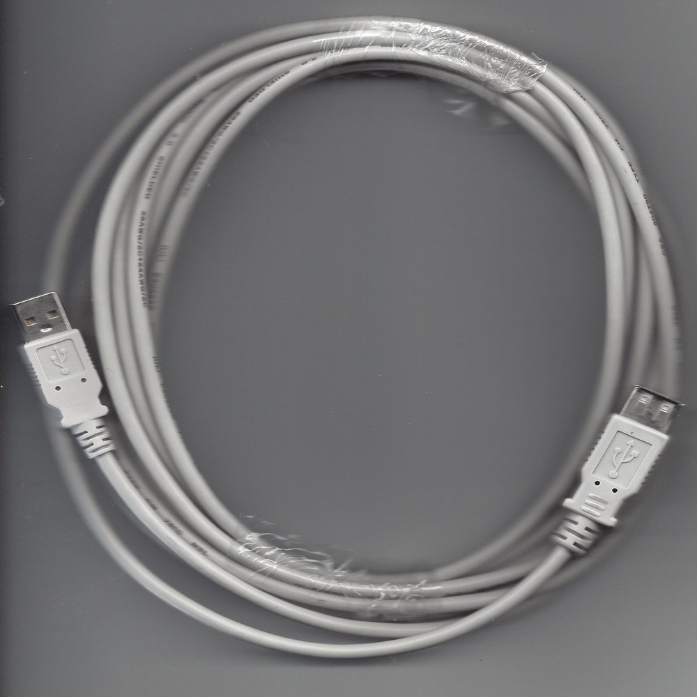 15 FT A-A USB Version 2.0 Cable USB A to A Male to Male Backwards Compatible with USB 1.1, Flexible PVC Jacket with 24K Gold Contacts, UL Listed