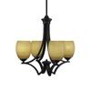 Toltec Lighting Zilo 4 Light Chandelier in Matte Black (564-MB-625) view 1