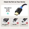 Cable Matters Braided USB C to Micro USB Cable - 6.6ft, [3A/15W Charging, 480Mbps Data] MicroUSB to USBC Cable, Micro-B 2.0 Cord for Game Controller, Camera, GPS, Dash Cam, and More, Black view 2